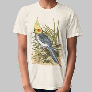 Quarrion Vintage Parrot Print Short Sleeve Graphic Tee T-shirt S M L XL
